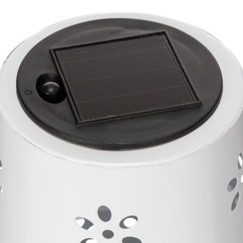 Artikel Solar Tischlampe mit Blumenmuster für Beleuchtung auf Balkon Terrasse oder Garten 28cm