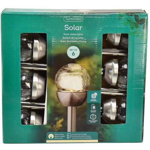 Floristik24 Solar Gartenstecker Solarleuchten Balkon Ø6cm H36cm 6 St