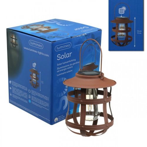 Floristik24 Deko-Lampe, Leuchte für den Garten, Solarlaterne Warmweiß Ø15cm H18cm