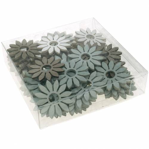 Floristik24 Sommerblumen Holzdeko Blumen Braun, Hellgrau, Weiß Streudeko 72 St