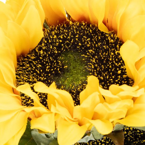 Sonnenblume künstlich 58cm mit Blättern und Blüten gelb-grün 3 Stiele | Floristik24.at