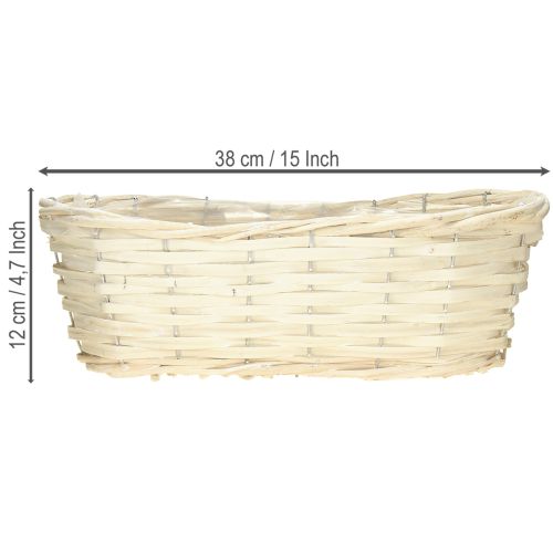 Artikel Spankorb Weide Weiß gewaschen Pflanzkorb 38×18×12cm