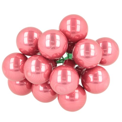 Weihnachtskugeln am Draht Glas glänzend 20 mm Rot Rosa 140 Stück | Floristik24.at