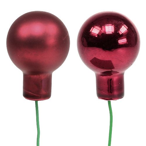 Artikel Mini Weihnachtskugel Rot, Pink Glas Spiegelbeeren Ø20mm 140St