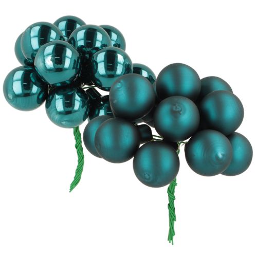 Mini Weihnachtskugeln aus Glas 20 mm Opalblau matt und glänzend 140 Stück