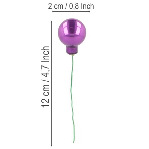 Mini-Glaskugeln am Draht 25 mm bunt 140 Stück | Floristik24.at