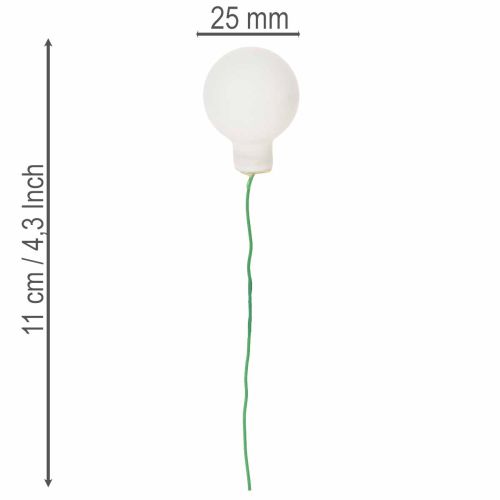 Spiegelbeeren Mini-Glaskugeln am Draht, weiß, 25 mm, 140 Stück für Floristik | Floristik24.at