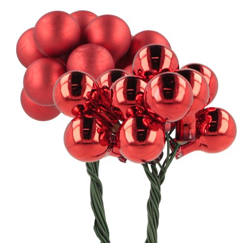 Floristik24 Spiegelbeeren Rot Matt, Glänzend Ø1,5cm 140St