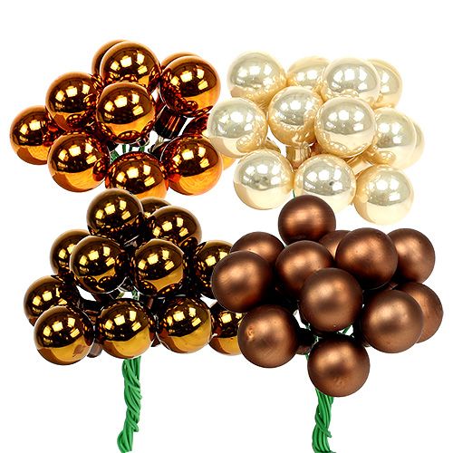 Floristik24 Spiegelbeeren Ø1,5cm Braun-Gold 140St