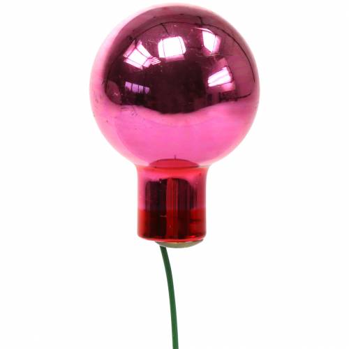 Floristik24 Weihnachtsdeko Spiegelbeeren Glas Pink Ø2cm 144St
