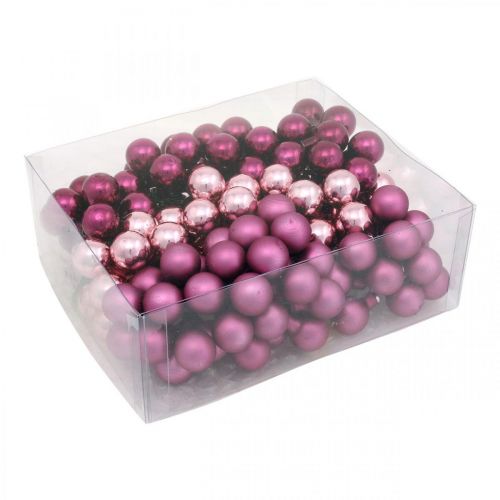 Artikel Mini Weihnachtskugel Rosa Glas Spiegelbeeren Berry Ø20mm 140St