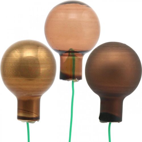 Floristik24 Mini Weihnachtskugel Braun Glas Spiegelbeeren Ø20mm Mix 140St
