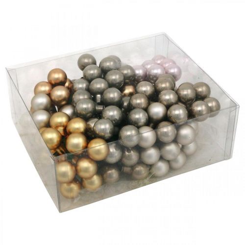 Floristik24 Mini Weihnachtskugel Metallic Glas Spiegelbeeren Ø20mm 140St