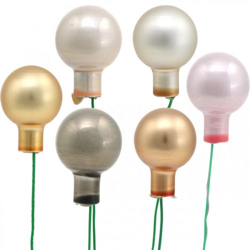 Floristik24 Mini Weihnachtskugel Metallic Glas Spiegelbeeren Ø20mm 140St