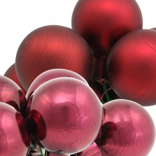 Artikel Mini Weihnachtskugel Rot, Pink Glas Spiegelbeeren Ø40mm 32St