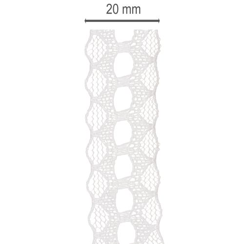 Zierband Baumwolle Spitze 25 mm Weiß 10 m Rolle Geschenk- und Dekoband | Floristik24.at