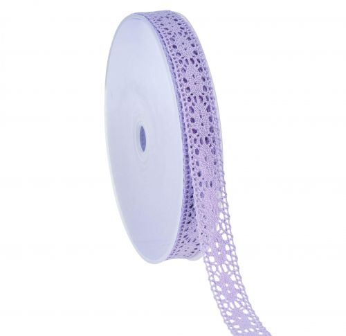 Floristik24 Spitzenband Lila Schmuckband Flower Frühling B18mm L20m