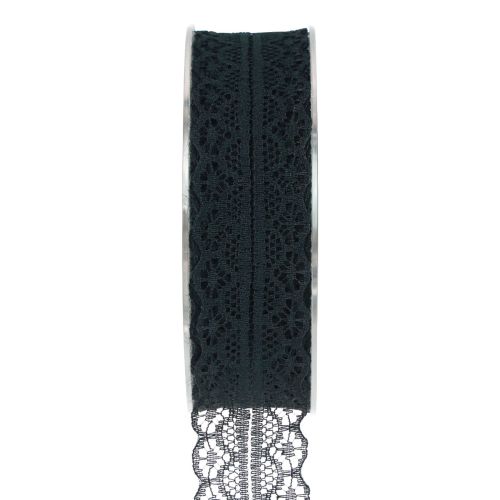 Floristik24 Spitzenband Geschenkband Schwarz Band Spitze 28mm 20m