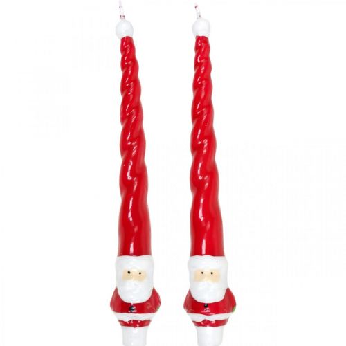 Floristik24 Spitzkerzen Weihnachtsmann Kerze Weihnachten 26cm 2St