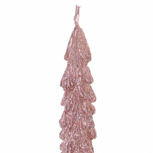 Floristik24 Spitzkerzen Tanne Rosa-Metallic 30mm×260mm 2St