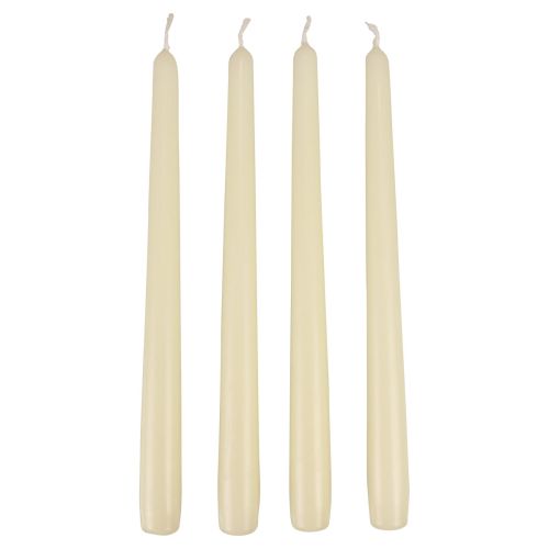Artikel Spitzkerzen Stabkerzen Kerzen Weiß Elfenbein 250/23mm 12St