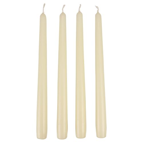 Floristik24 Spitzkerzen Stabkerzen Kerzen Weiß Elfenbein 250/23mm 12 St