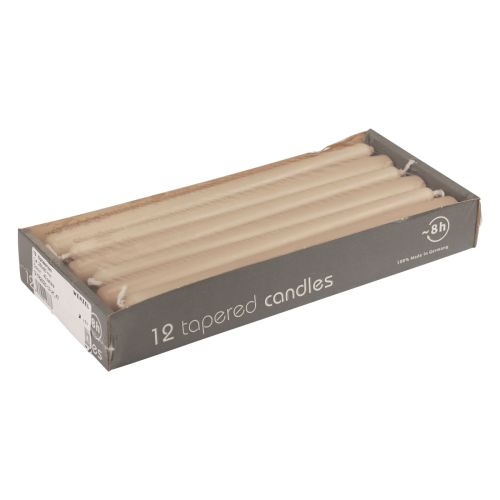 Floristik24 Spitzkerzen Stabkerzen Wenzel Kerzen Beige 250/23mm 12 St