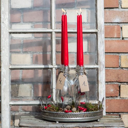 Spitzkerzen aus Wachs 250mm Rubinrot 12 Stück | Floristik24.at
