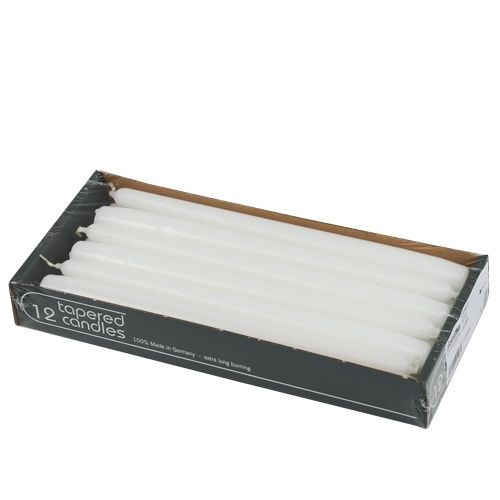 Artikel Spitzkerzen 250/23 12St. weiss