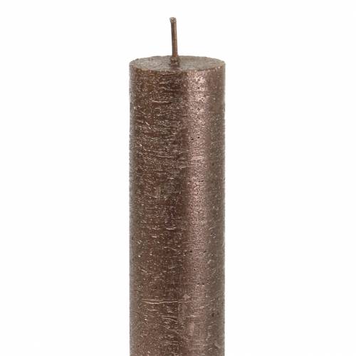 Artikel Stabkerzen durchgefärbt Kupfer Metallic 34mm×240mm 4 St