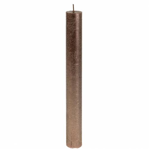 Artikel Stabkerzen durchgefärbt Kupfer Metallic 34mm×240mm 4 St