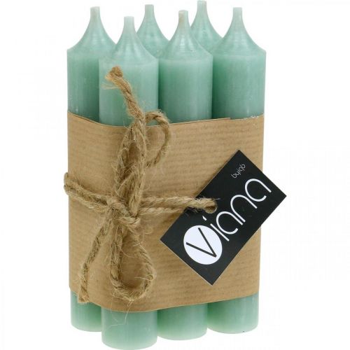 Floristik24 Stabkerzen kurz Kerzen Grün Jade für Loop Ø21/110mm 6 St