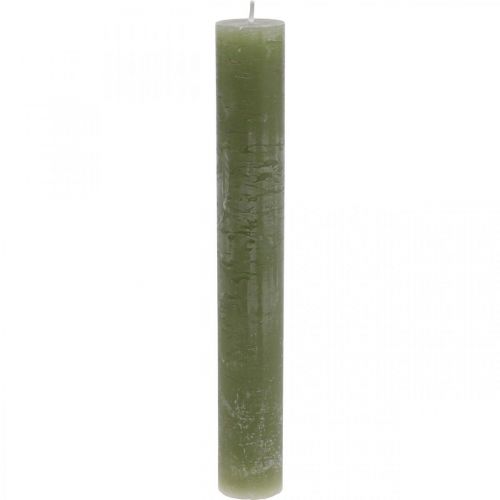 Artikel Durchgefärbte Kerzen Olivgrün Stabkerzen 34×240mm 4 St