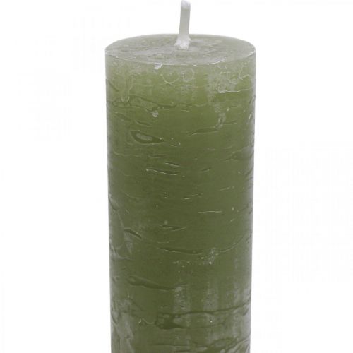Artikel Durchgefärbte Kerzen Olivgrün Stabkerzen 34×240mm 4 St