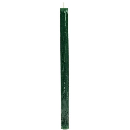 Floristik24 Stabkerze Dunkelgrün durchgefärbt 34 x 240mm 4 St