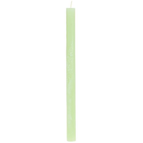 Floristik24 Stabkerzen durchgefärbt Lime Grün​​​​​​​ 21×240mm 12 St
