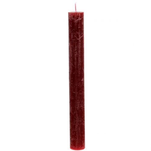 Floristik24 Stabkerzen durchgefärbt Dunkelrot 34mm x 300mm 4St