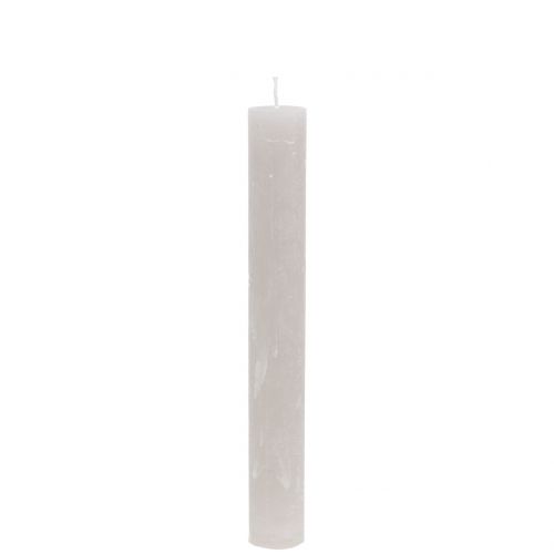 Artikel Stabkerzen durchgefärbt Grau 34mm x 240mm 4 St