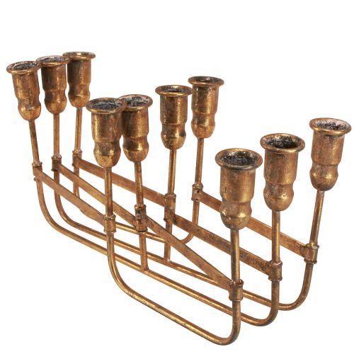 Artikel Stabkerzenhalter Antik Für 10 Kerzen Gold 46×46cm H16,5cm