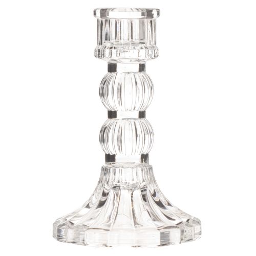 Kerzenhalter aus transparentem Glas, 12 cm, 2er-Set, klassische Tischdekoration | Floristik24.at