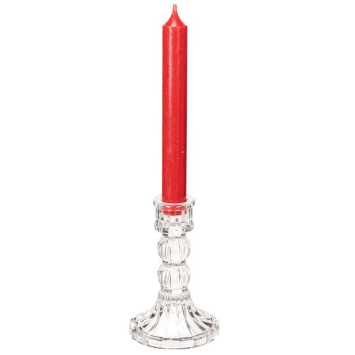 Kerzenhalter aus transparentem Glas, 12 cm, 2er-Set, klassische Tischdekoration | Floristik24.at