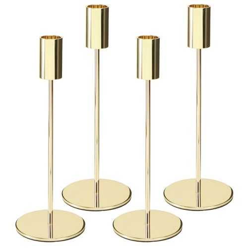 Artikel Stabkerzenhalter Gold Metall Kerzenhalter modern 21,5cm 4 St
