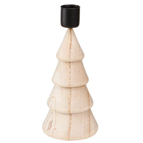 Stabkerzenhalter Holz Deko Tannenbaum Natur H16cm 2 St