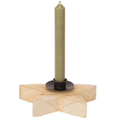 Holzstern-Kerzenhalter aus