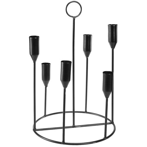 Artikel Stabkerzenhalter Metall 6 Kerzen Schwarz Ø20cm H31cm