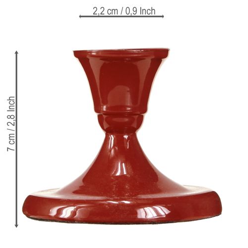 Artikel Stabkerzenhalter Metall Kerzenhalter Rot Ø8,5cm H7cm