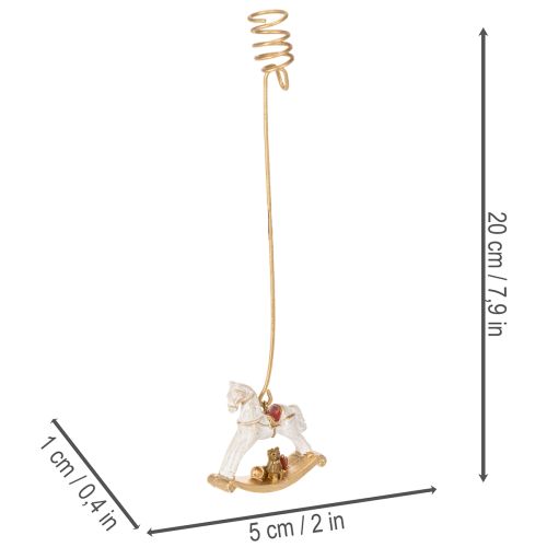 Weihnachtsbaum-Kerzenhalter Schaukelpferd 20cm Gold 3er-Set aus Metall und Kunststoff | Floristik24.at