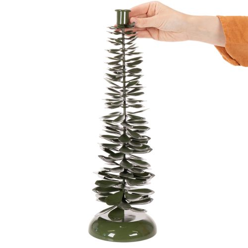 Kerzenständer Metall Tannenbaum-Optik Grün 45cm | Floristik24.at