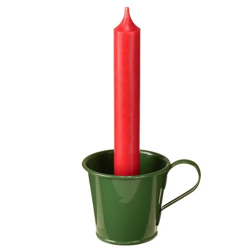 Stabkerzenhalter Tasse Kerzenhalter Dunkelgrün H6cm 6St