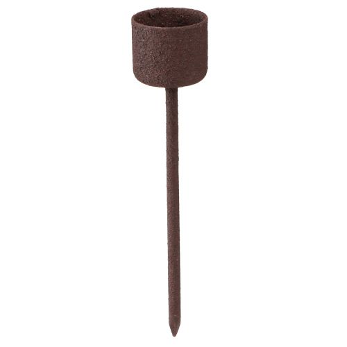 Floristik24 Stabkerzenhalter zum Stecken Rost Braun Ø22mm H10,5cm 12 St